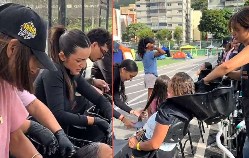 Salones de belleza salen a lavar el cabello de personas damnificadas en Venezuela